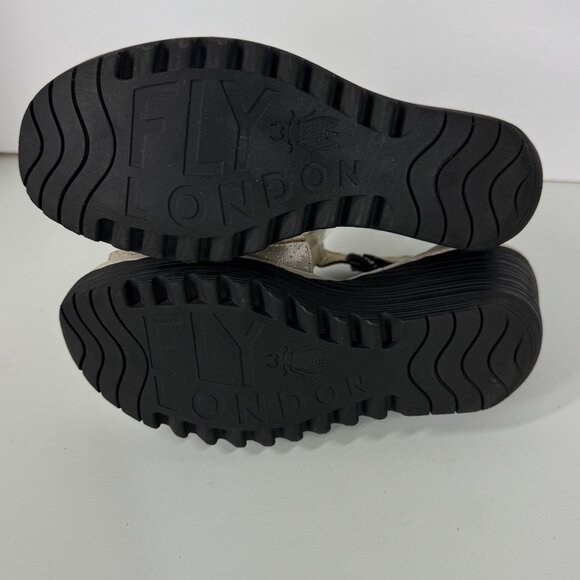 Fly London Wedge Sandals Size 36/6 Open Toe Color Block Ankle Strap - Picture 12 of 15